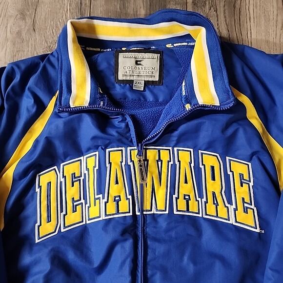 Colosseum University of Delaware Varsity Parka Jacket Mens Size XXL Blue - Picture 2 of 5